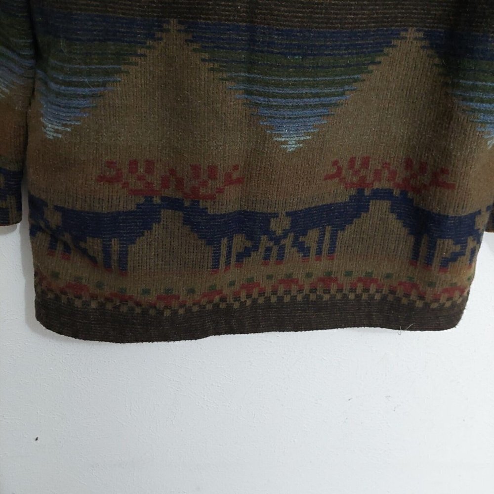 Express Vintage 80s 90s Brown Southwest Aztec Womens Jacket Sz M Button-Up Lined - Picture 10 of 13